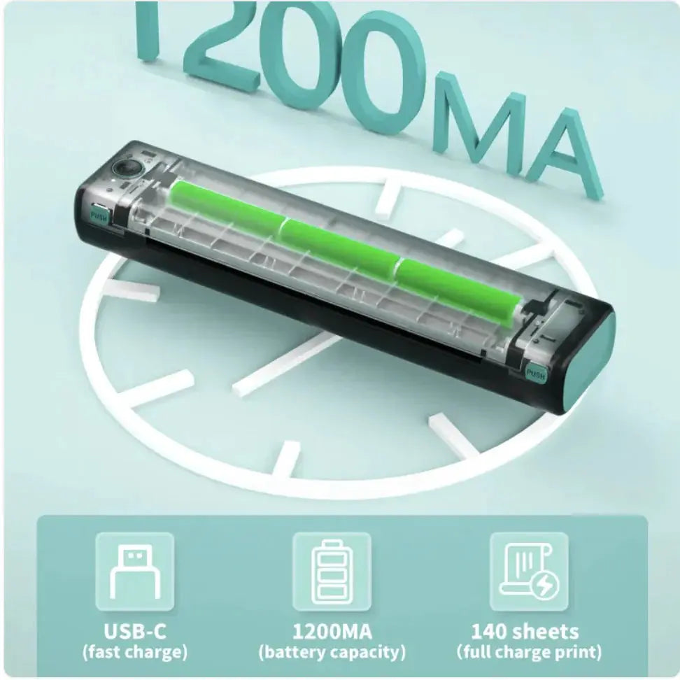 A4 Mobile Thermal Printer M08F - Bluetooth, Tattoo Paper Compatible