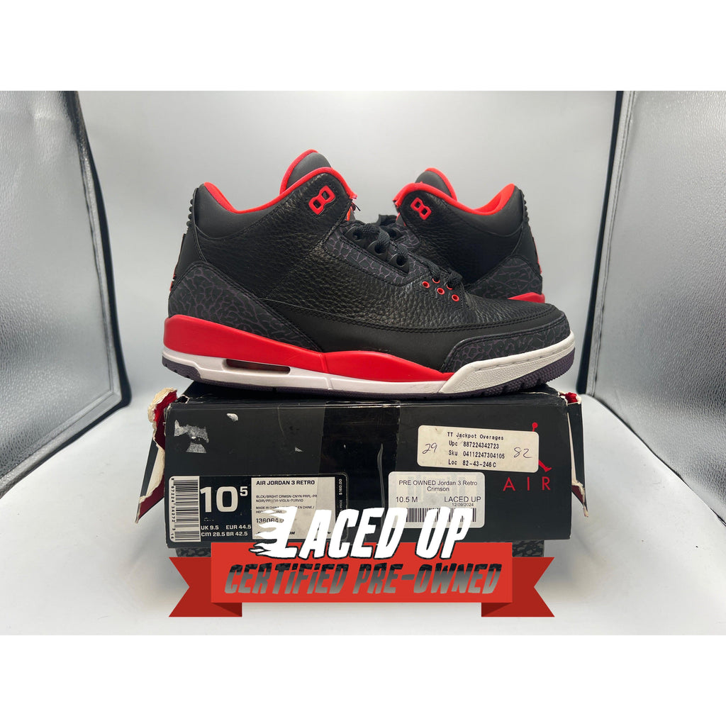 PRE OWNED Jordan 3 Retro Crimson
