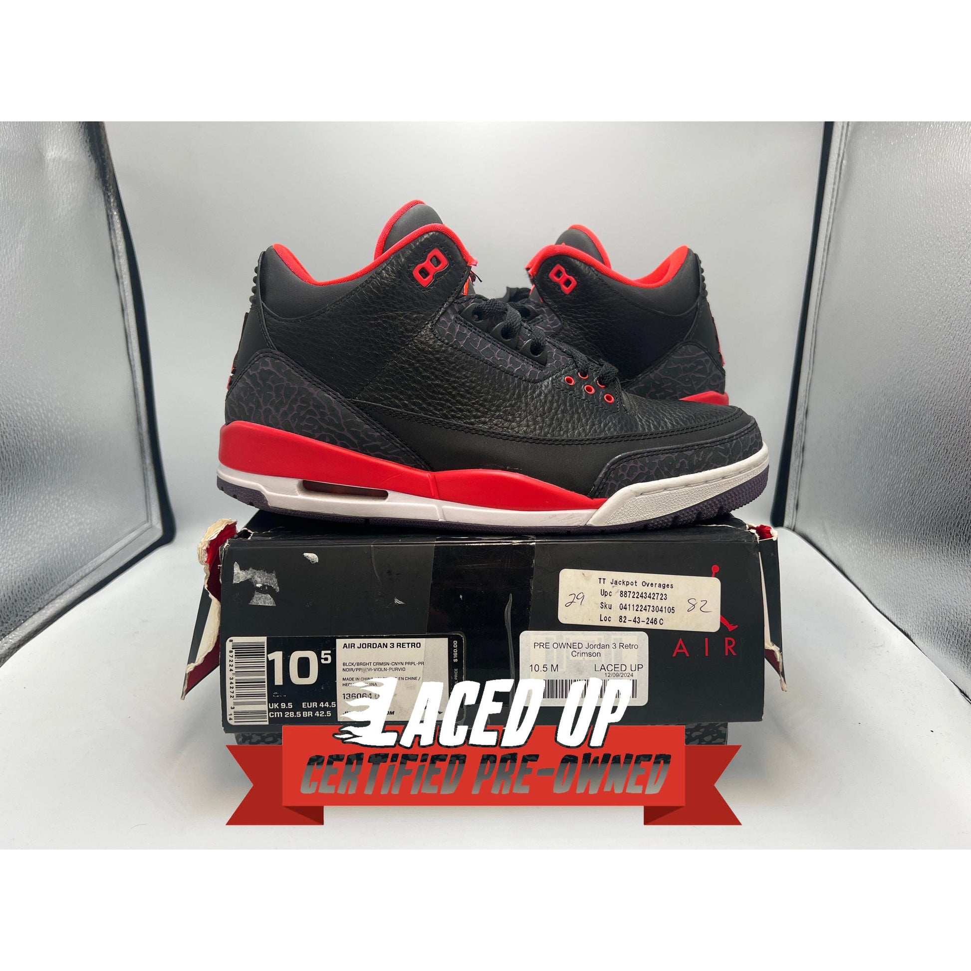 PRE OWNED Jordan 3 Retro Crimson