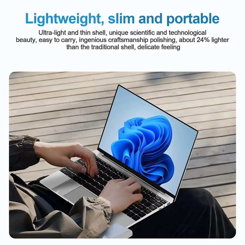 2025 Laptop 14.1" Windows 11 Ultra Slim Notebook Gamer Intel Pentium N3700 16GB 1024GB 1920*1080 Display Office Study Computer