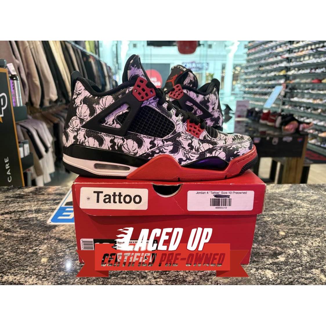 PRE OWNED Jordan 4 Retro Tattoo (2018)