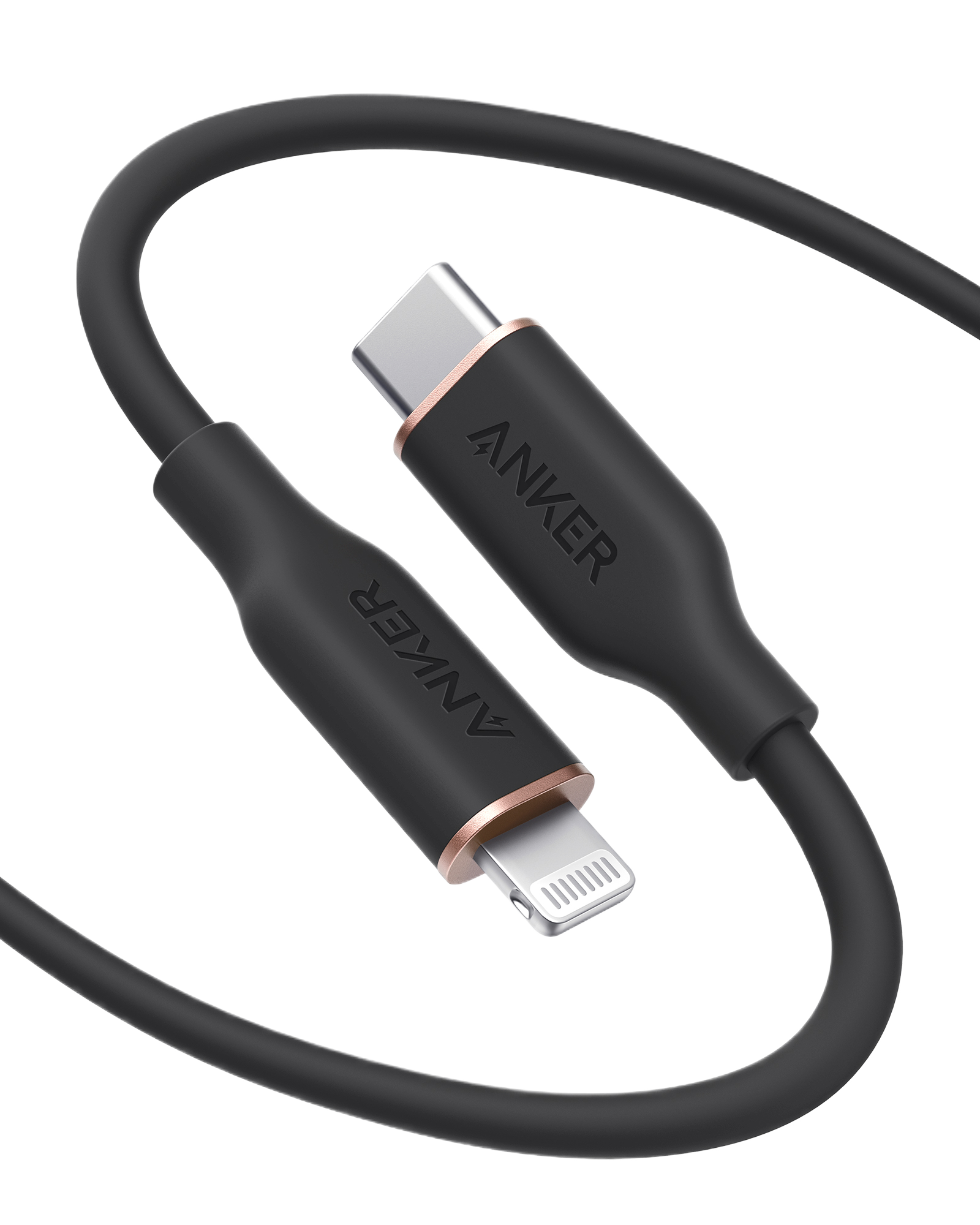 Anker <b>641</b> USB-C to Lightning Cable (Flow, 3 ft Silicone)