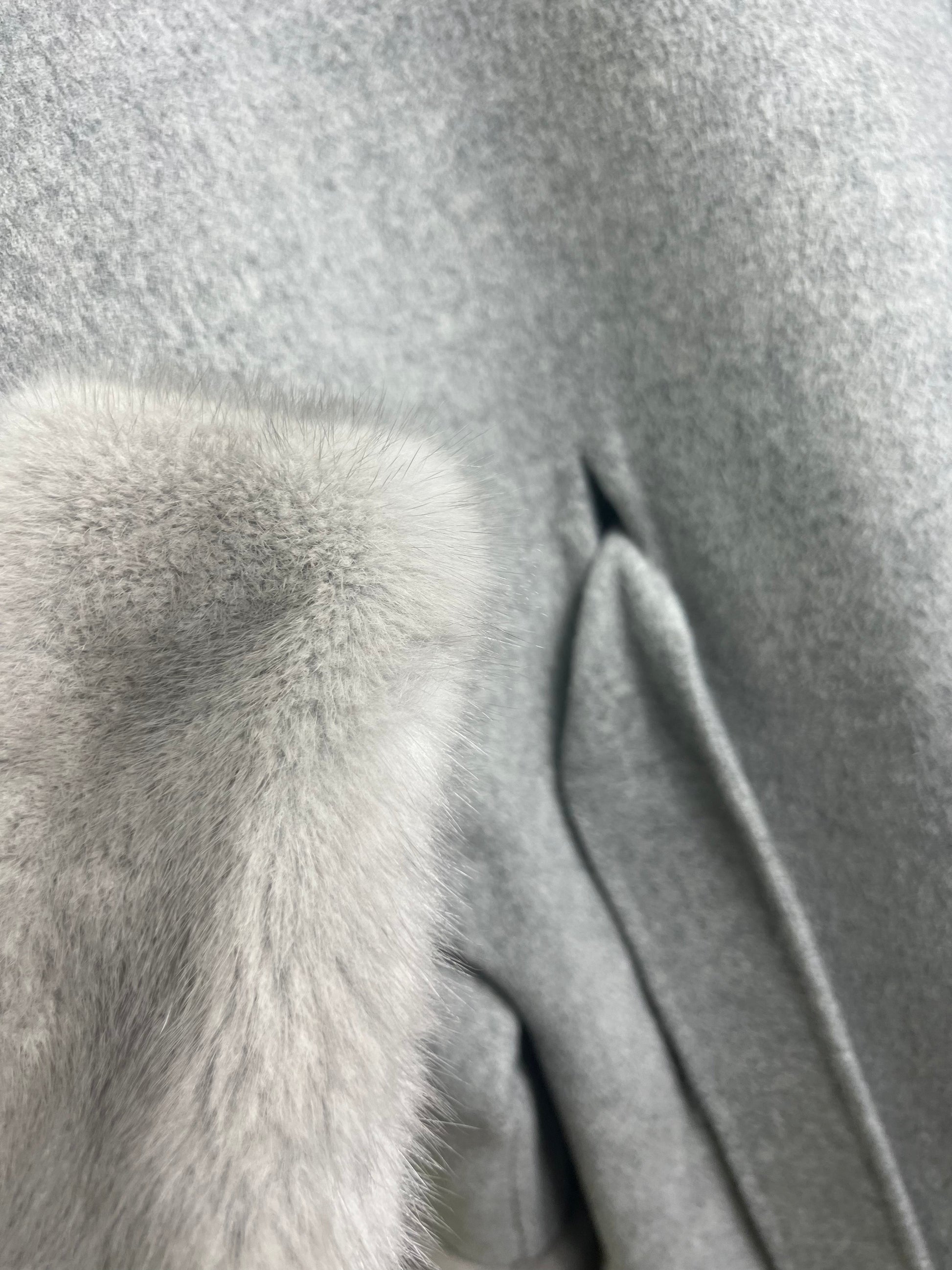 Genuine Scandinavian Mink Fur Virgin Wool Coat