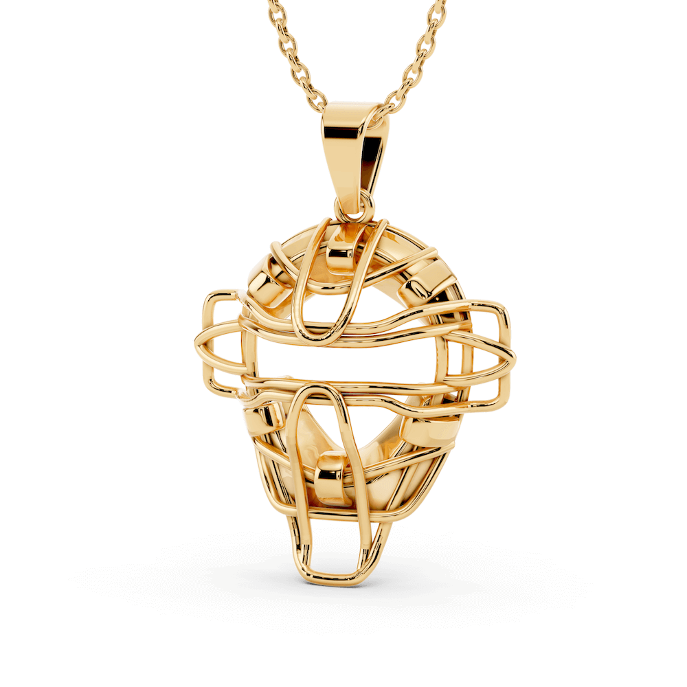 Mini Baseball Catchers Mask Necklace