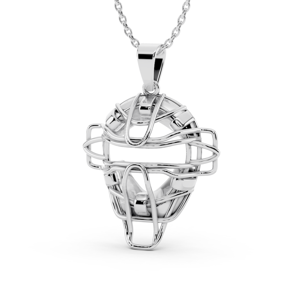 Mini Baseball Catchers Mask Necklace