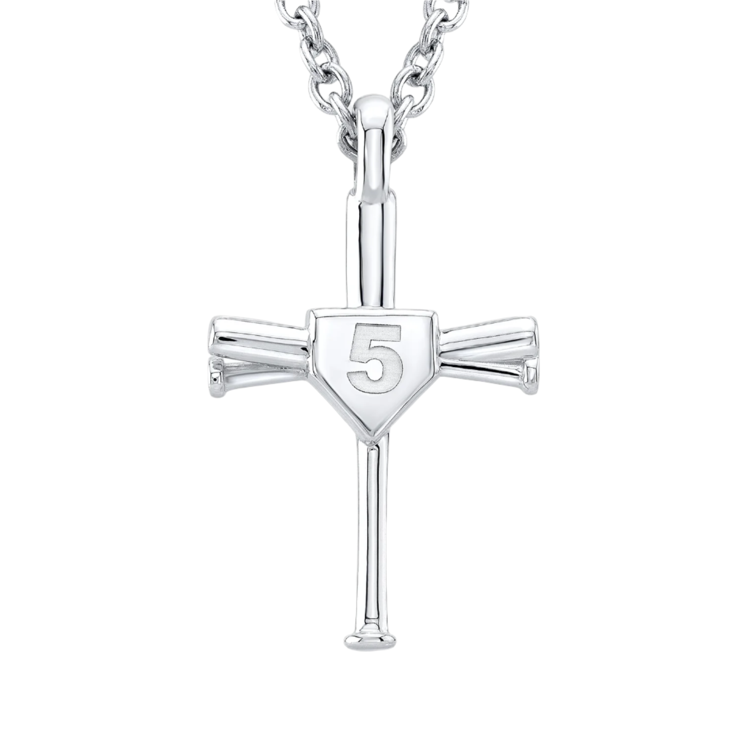 Custom Number Baseball Bat Cross Necklace