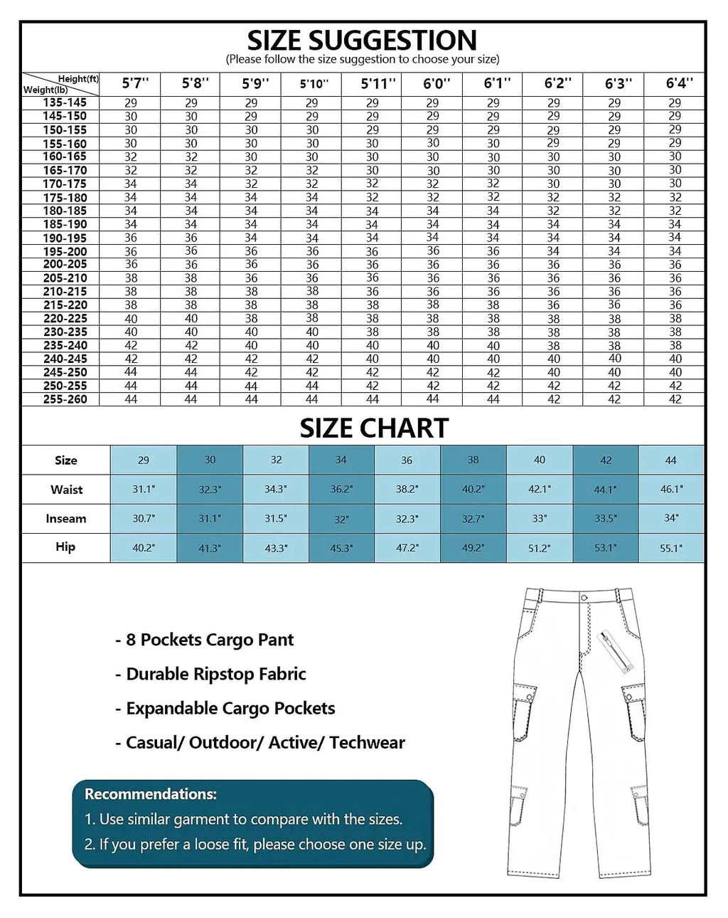 AKARMY Men's Casual Cargo Pants - Military Army Camo Pants