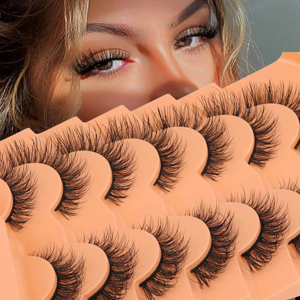 ALPHONSE 16MM Natural Wispy Flat Eyelashes – Fluffy Cat Eye Look