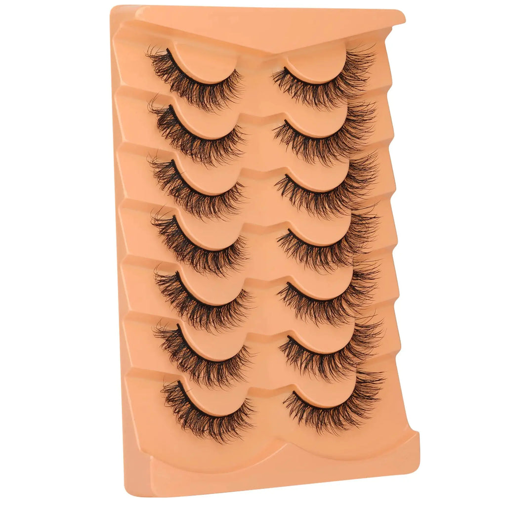 ALPHONSE 16MM Natural Wispy Flat Eyelashes – Fluffy Cat Eye Look