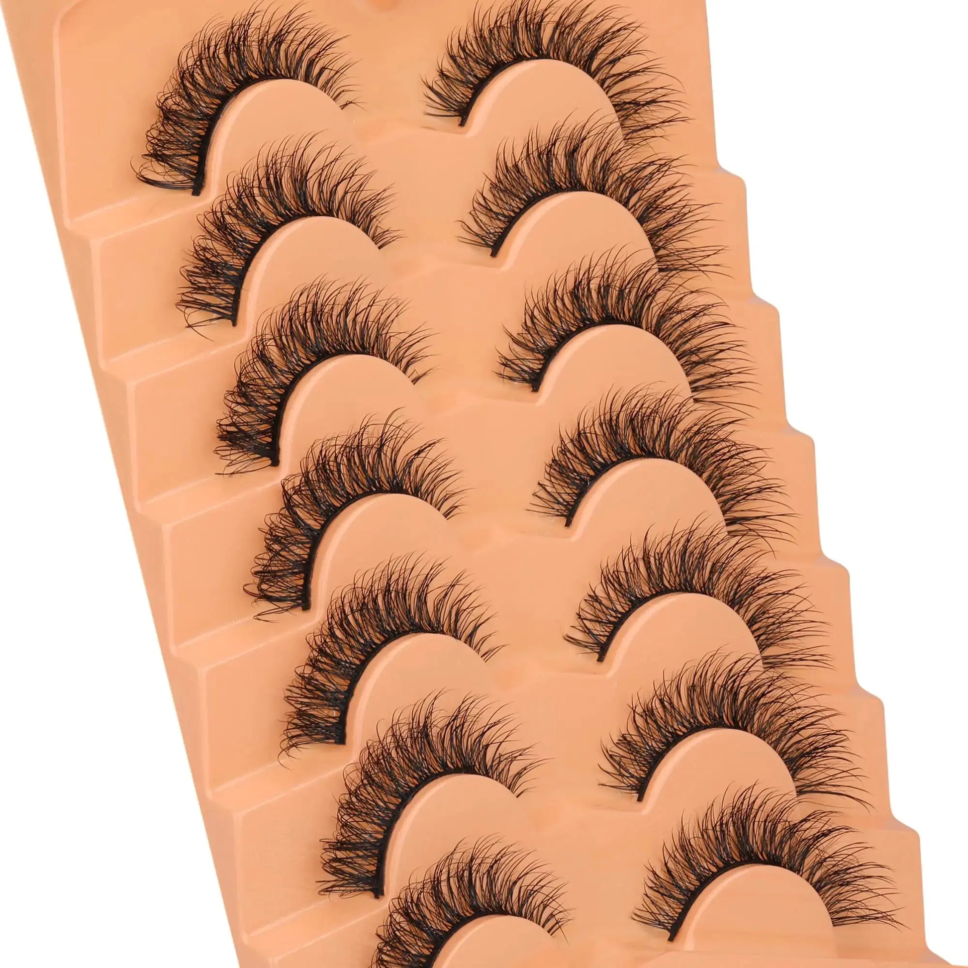 ALPHONSE 16MM Natural Wispy Flat Eyelashes – Fluffy Cat Eye Look