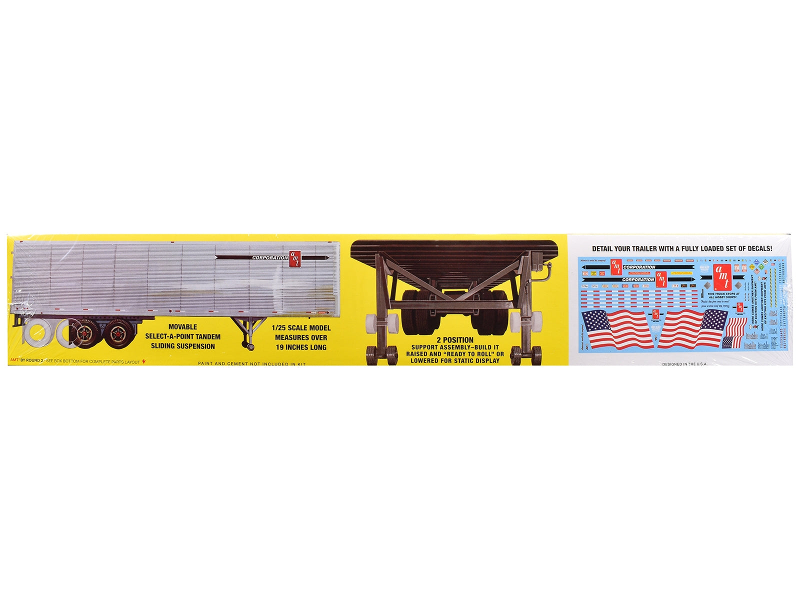 Skill 3 Model Kit Fruehauf FB Beaded Panel Van Trailer 1/25 Scale Model by AMT