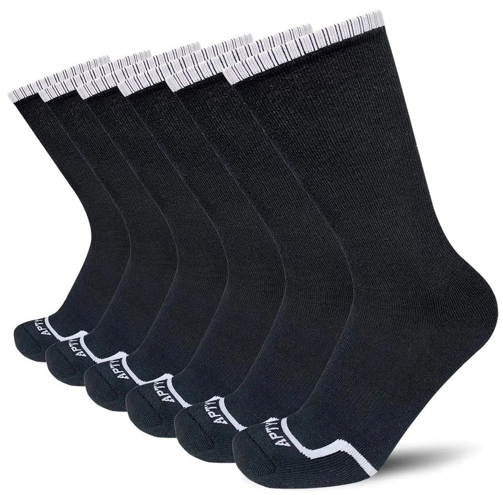 APTYID Men's Moisture Wicking Cushioned Crew Work Boot Socks