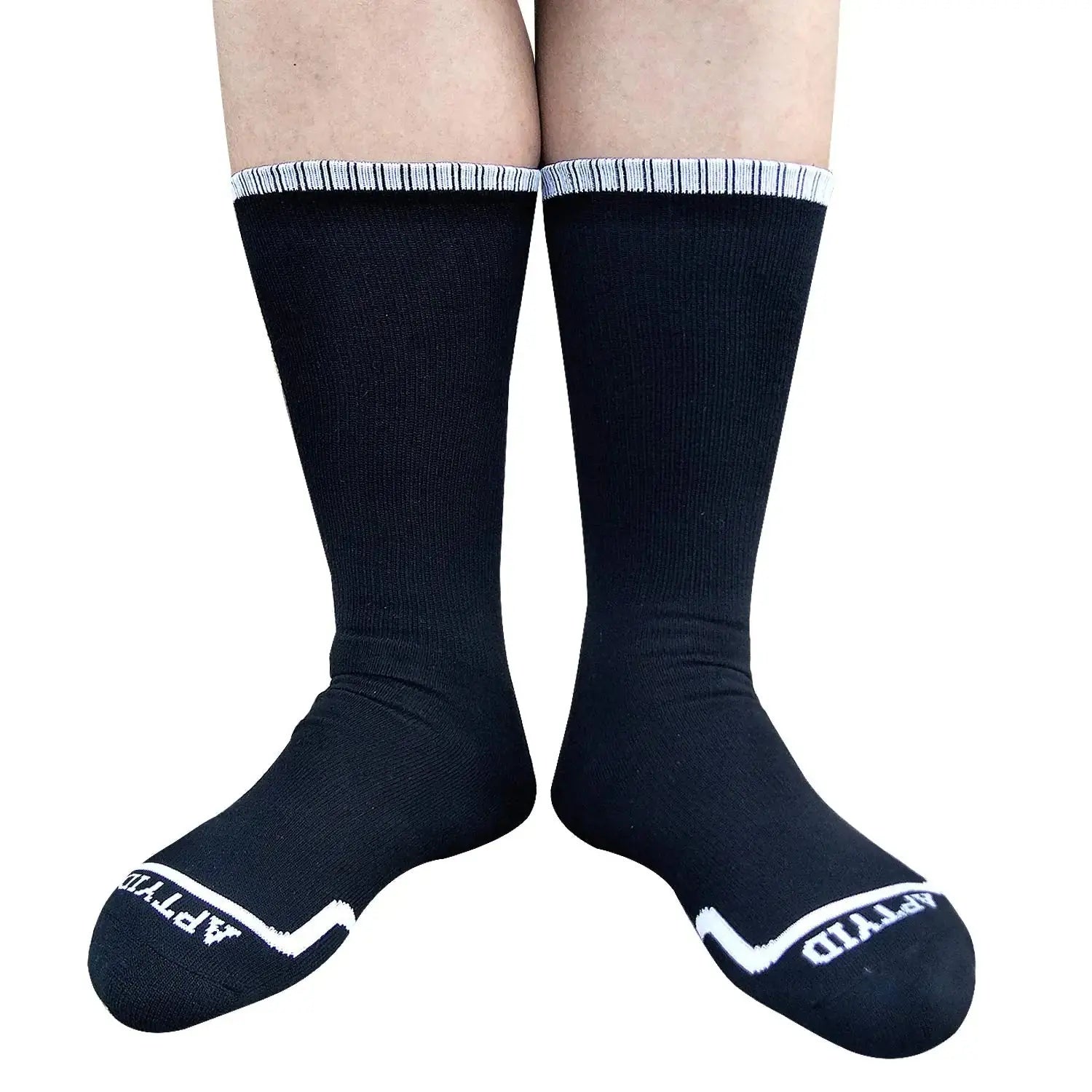 APTYID Men's Moisture Wicking Cushioned Crew Work Boot Socks