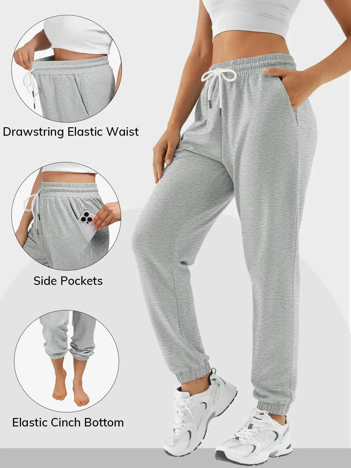 ATHMILE Sweatpants Women Baggy Joggers Workout Loose Lounge - Lightweight & Comfy Athletic Pants