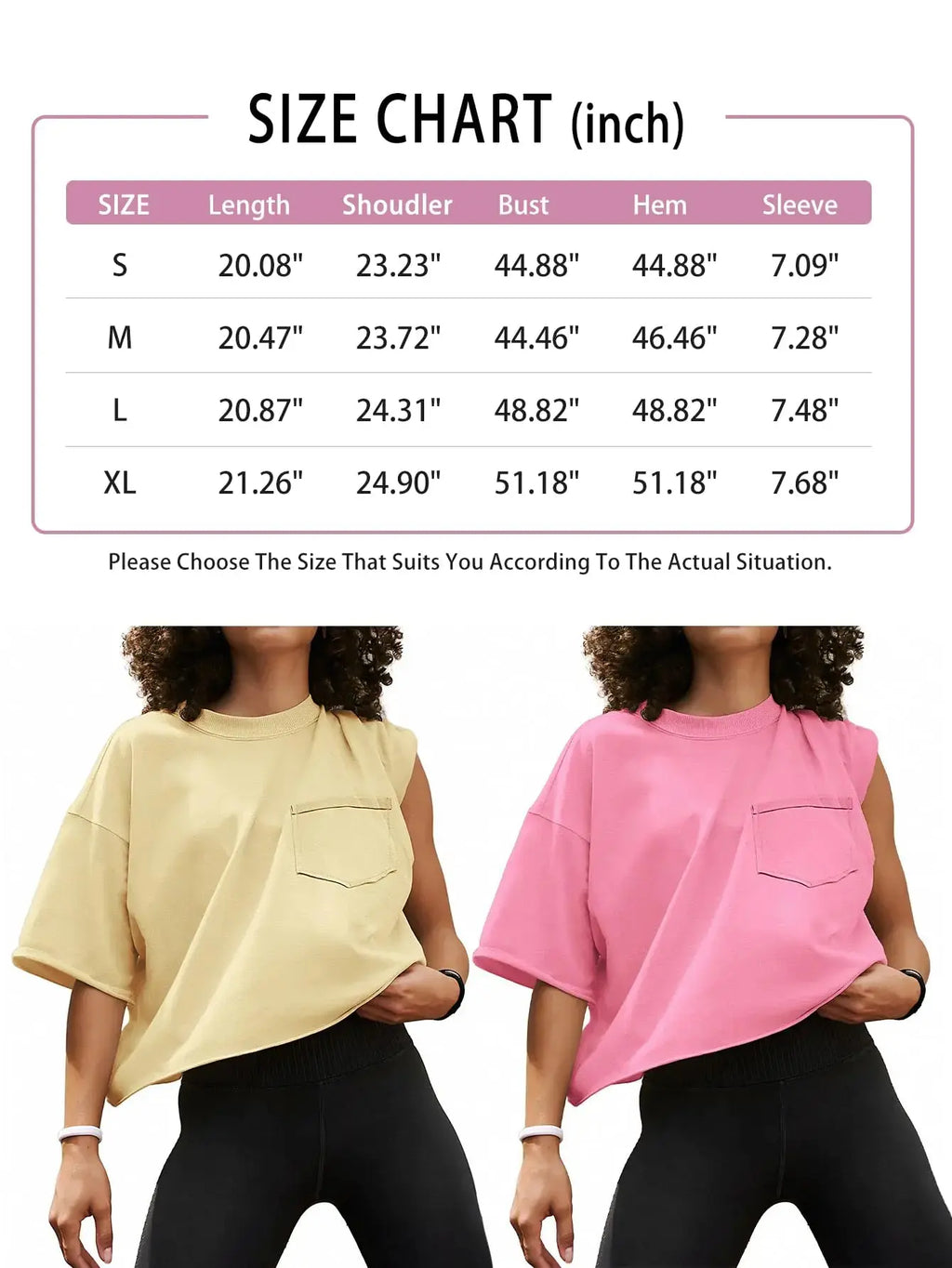 ATHMILE Womens Oversized Short Sleeve Workout T-Shirts - Casual Drop Shoulder Loose Crop Tops