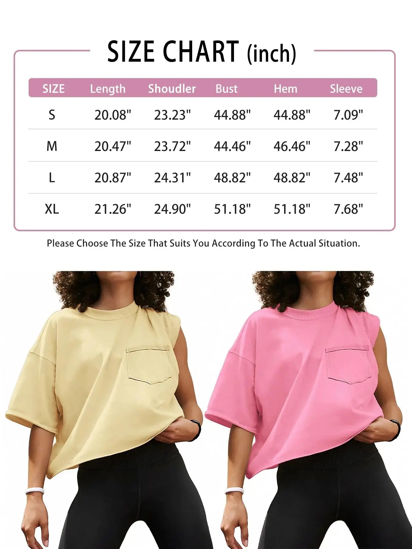 ATHMILE Womens Oversized Short Sleeve Workout T-Shirts - Casual Drop Shoulder Loose Crop Tops