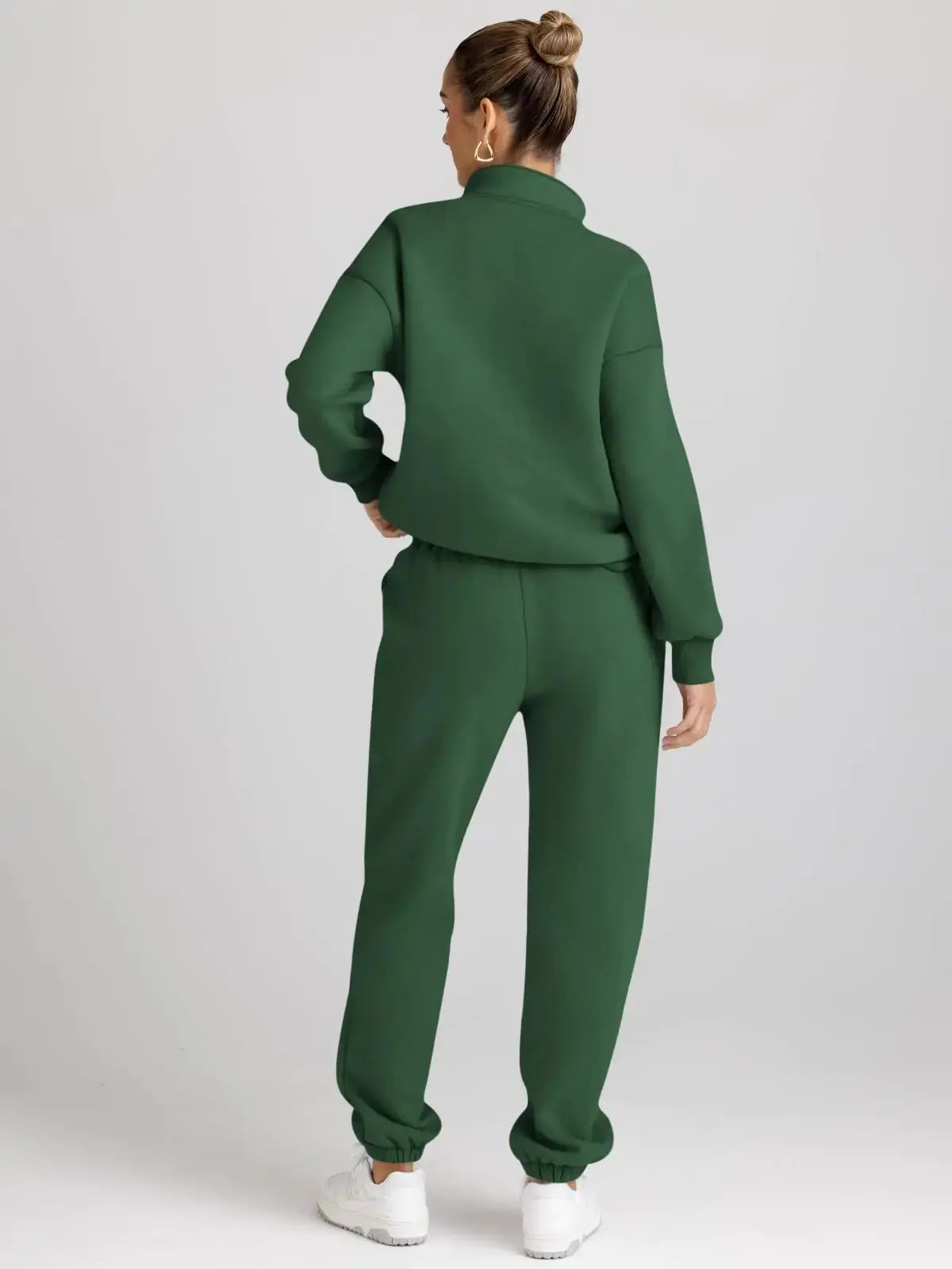AUTOMET Womens 2 Piece Outfits Long Sleeve Sweatsuits Sets Half Zip Sweatshirts with Joggers Sweatpants