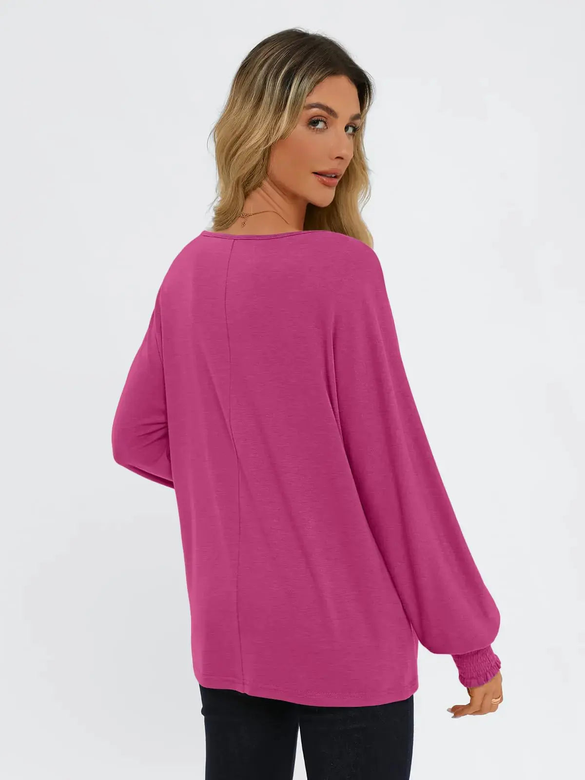 AUTOMET Womens Fall Fashion Long Sleeve Shirts Fall Tops Pleated Shirts Casual Loose