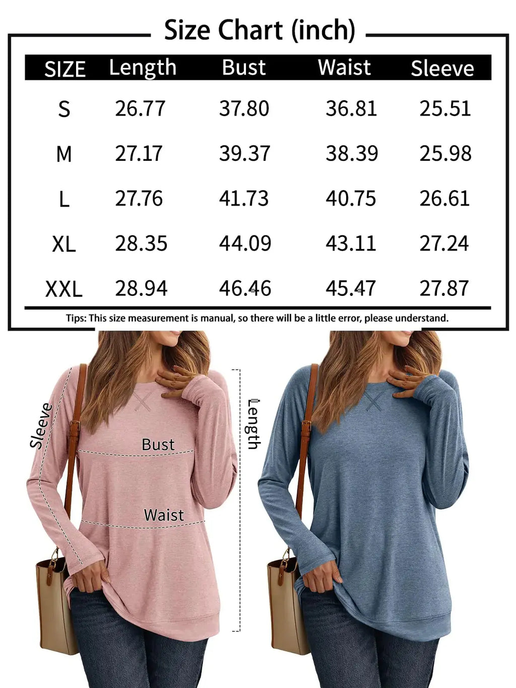 AUTOMET Womens Long Sleeve Shirts Casual Loose Fit Top - Wine Red Color