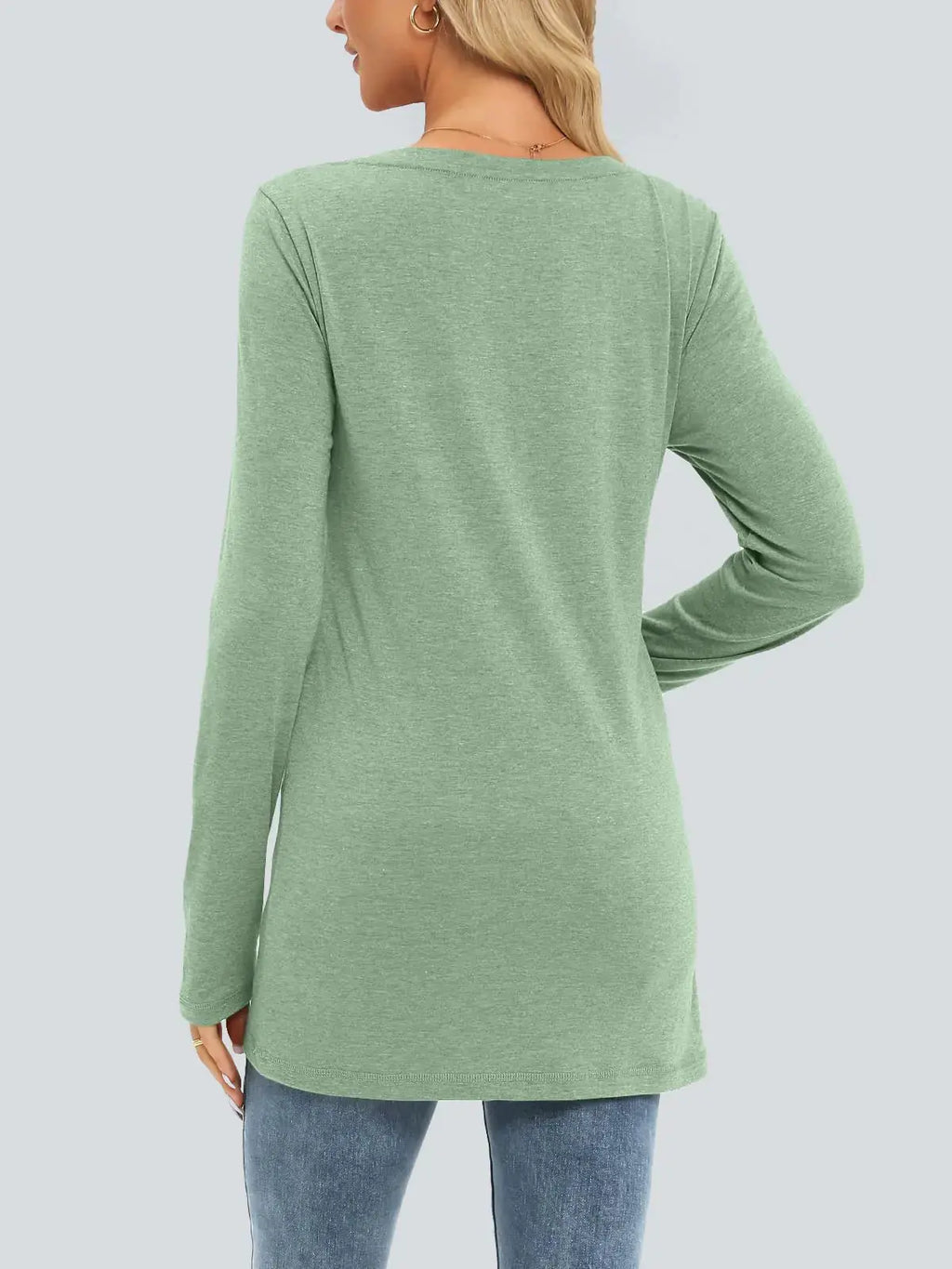 AUTOMET Womens Long Sleeve Shirts V Neck Casual Tops with Pockets