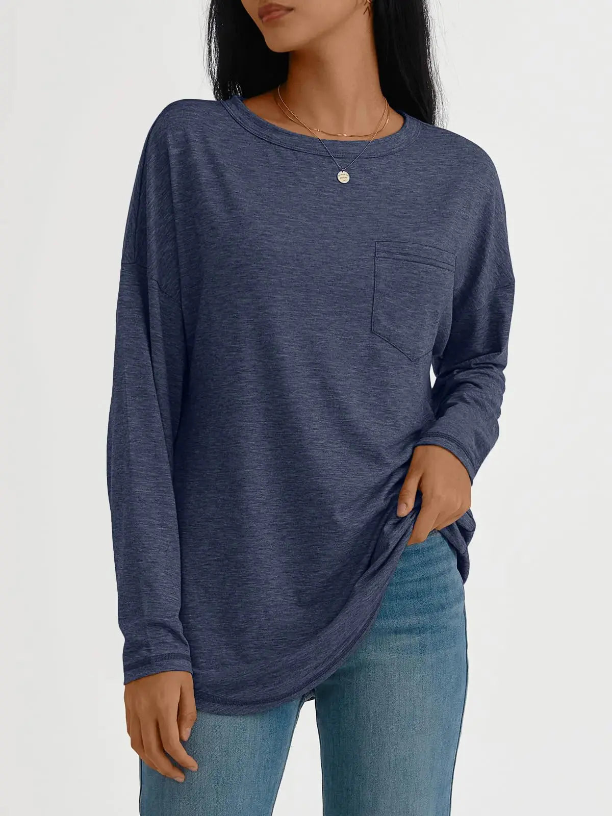 AUTOMET Womens Tops Long Sleeve Shirts Casual Basic Crewneck Oversized Tee Loose Fit