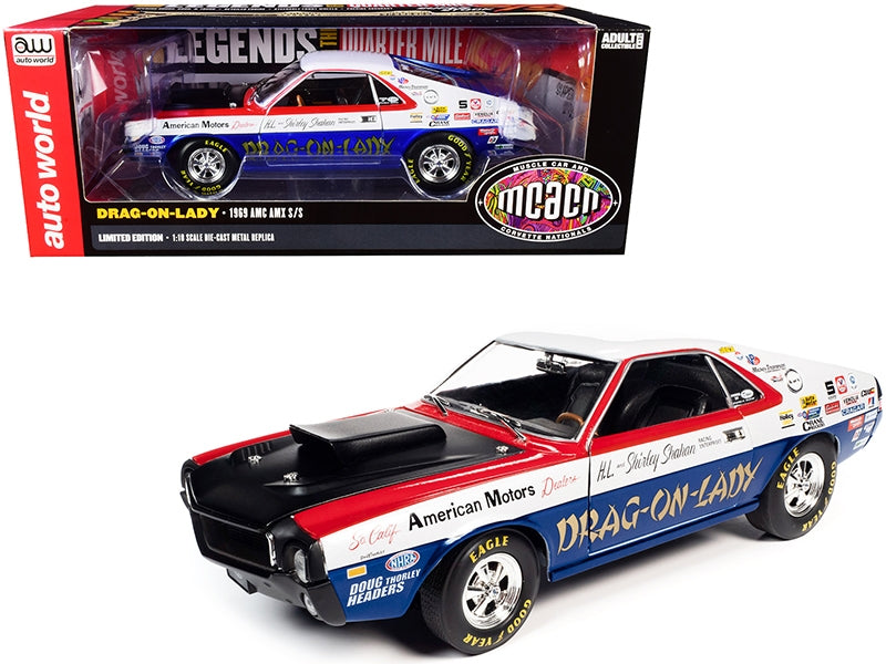 1969 AMC AMX S/S "Drag-on-Lady" "Legends of the Quarter Mile" MCACN (Muscle Car & Corvette Nationals) 1/18 Diecast Model Car by Autoworld