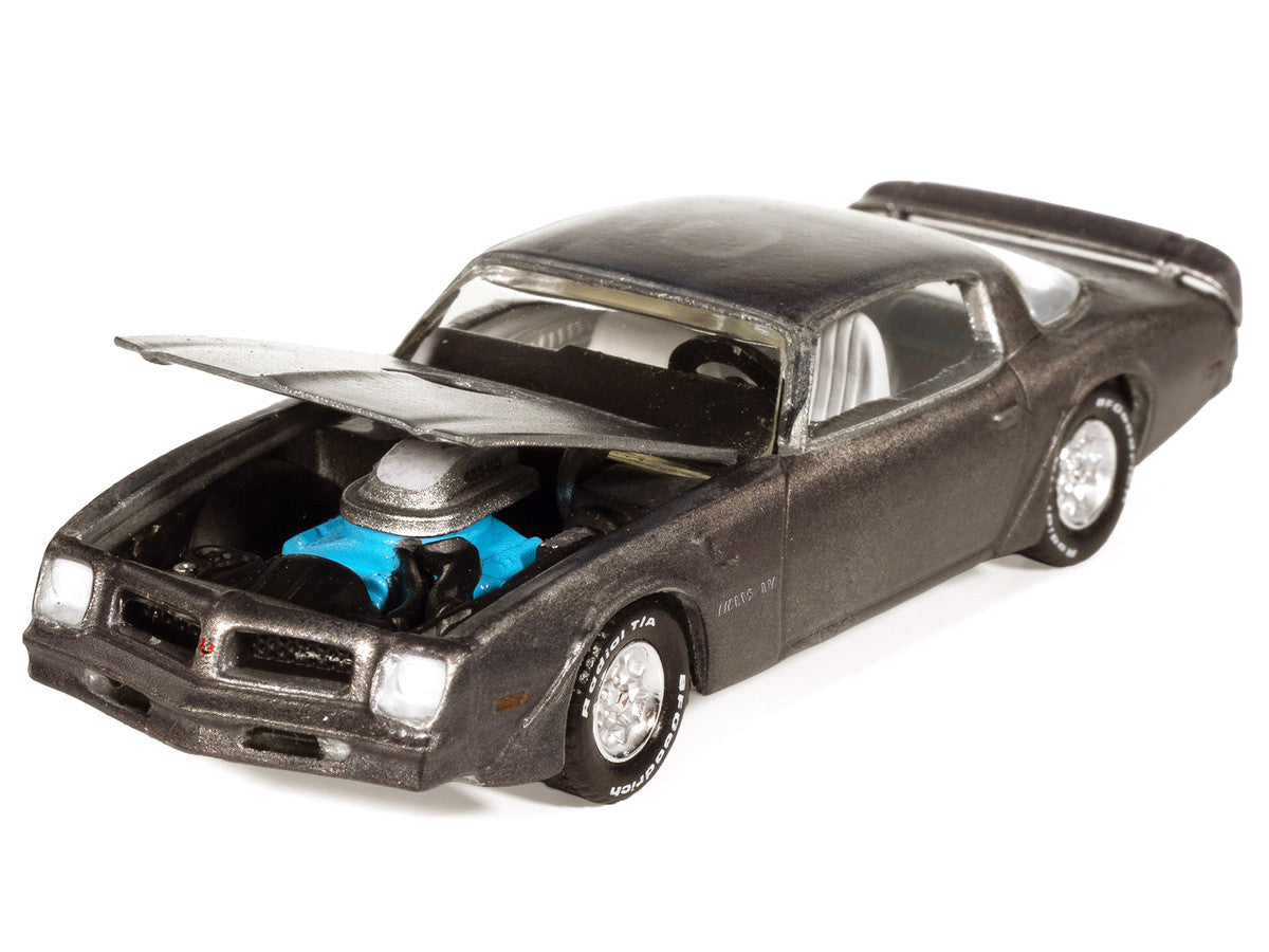 1976 Pontiac Firebird T/A "Barn Finds" Gray Metallic (Weathered) with White Interior "Big Country Collectibles" 2025 Series 1/64 Diecast Model Car by Auto World