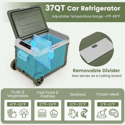 12 Volt Car Refrigerator Portable Car Fridge with Adjustable Range-50L