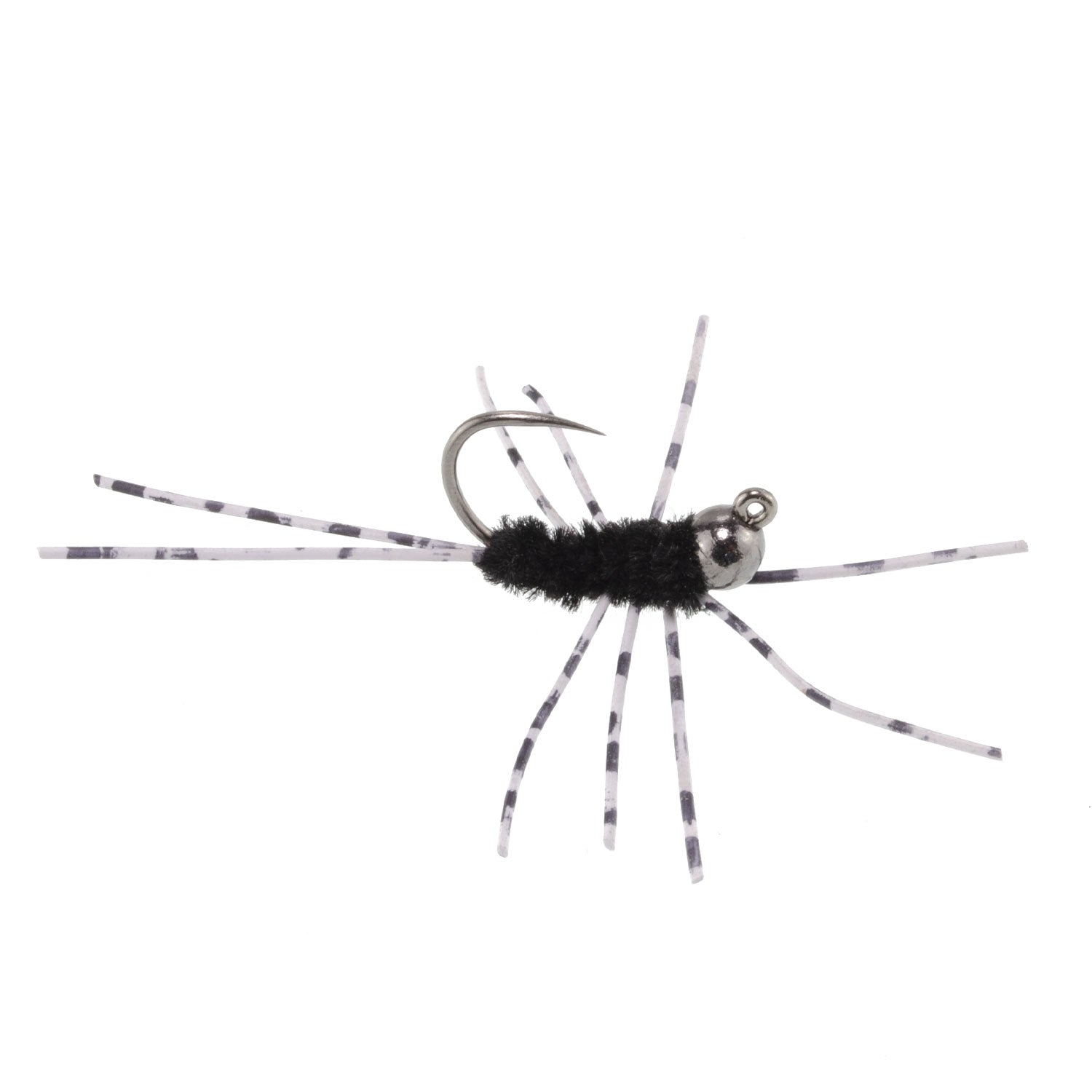 3 Pack Pat's Rubber Legs Tungsten Jigged Black Euro Nymph Size 6