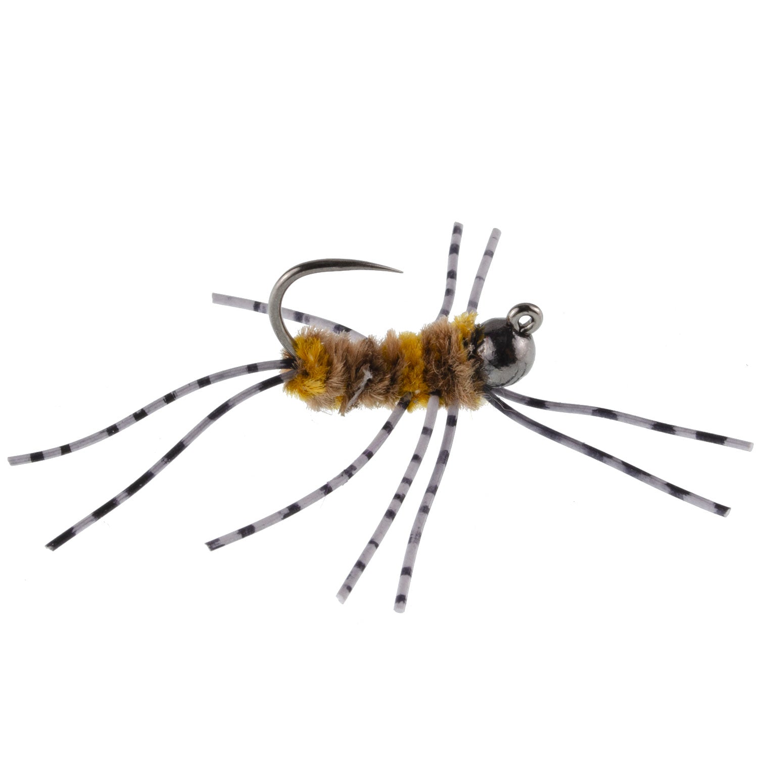 3 Pack Pat's Rubber Legs Tungsten Jig Coffee/Tan Euro Nymph Size 6