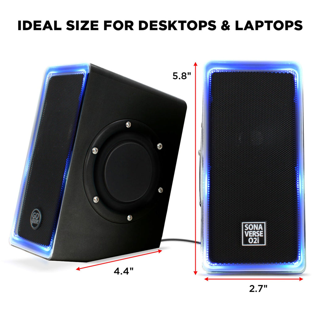 GOgroove SonaVERSE O2i USB‑Powered LED Speaker Driver 2.0 – 14 W Peak