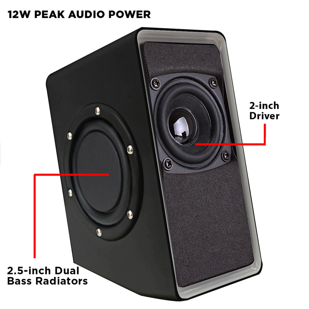 GOgroove SonaVERSE O2i USB‑Powered LED Speaker Driver 2.0 – 14 W Peak