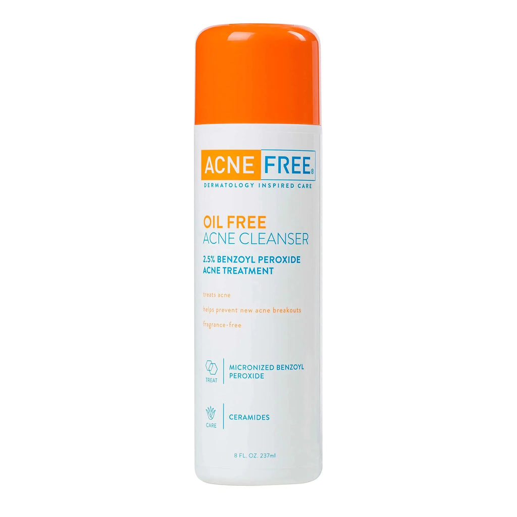 AcneFree Acne Free Oil-Free Cleanser, Benzoyl Peroxide 2.5% with Glycolic Acid to Prevent and Treat Breakouts Unscented