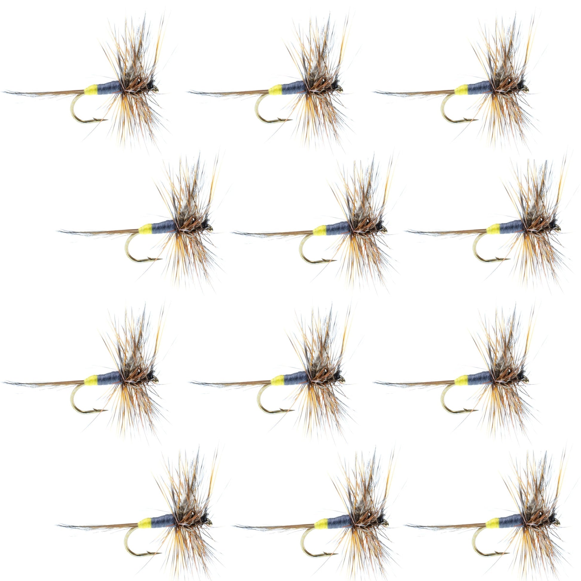 Adams Female Classic Dry Fly - 1 Dozen Flies - Hook Size 14