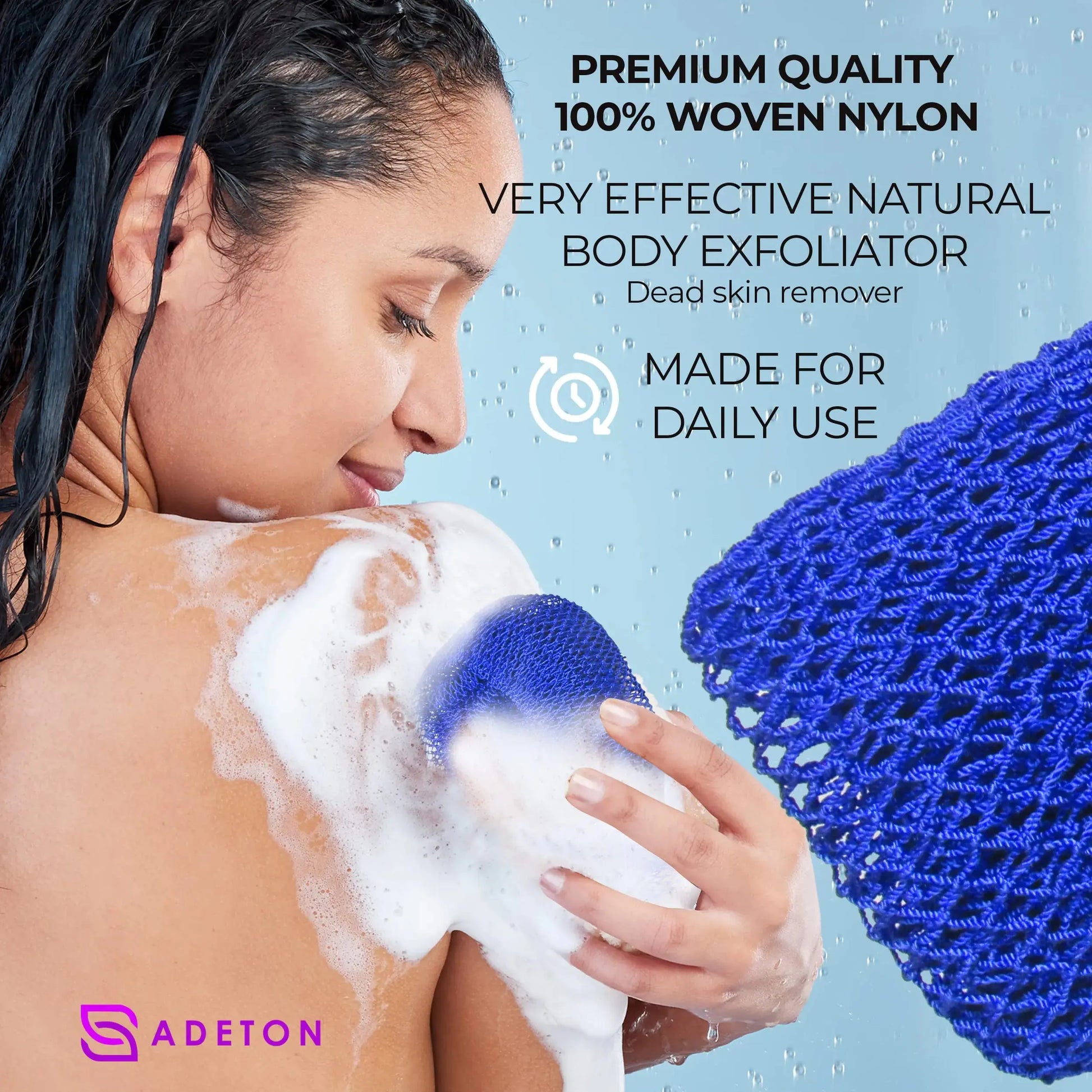 Adeton African Exfoliating Net Sponges - Authentic Body Scrubber