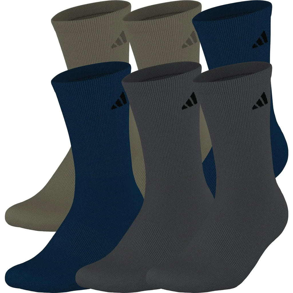 Adidas Men's Athletic Cushioned Crew Socks with Arch Compression for a Secure Fit (6-Pair)