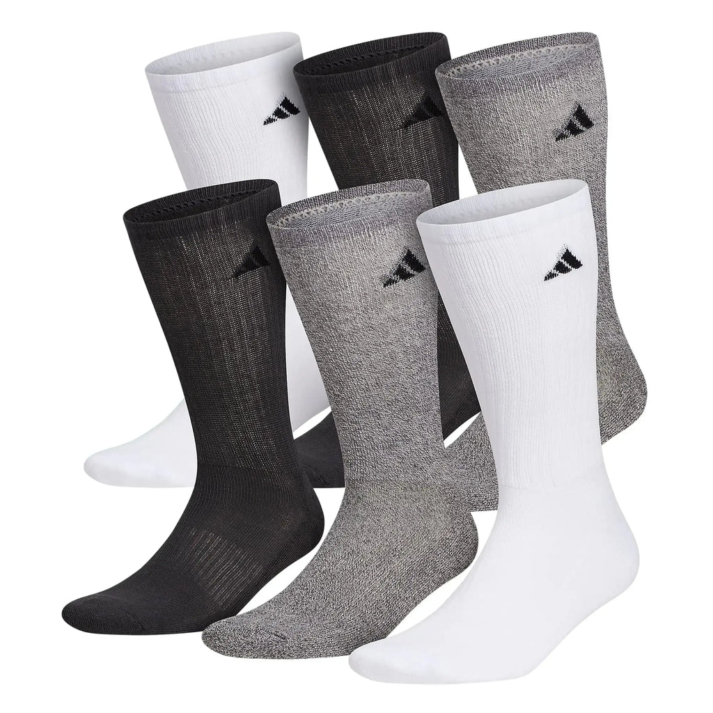 Adidas Men's Athletic Cushioned Crew Socks with Arch Compression for a Secure Fit (6-Pair)