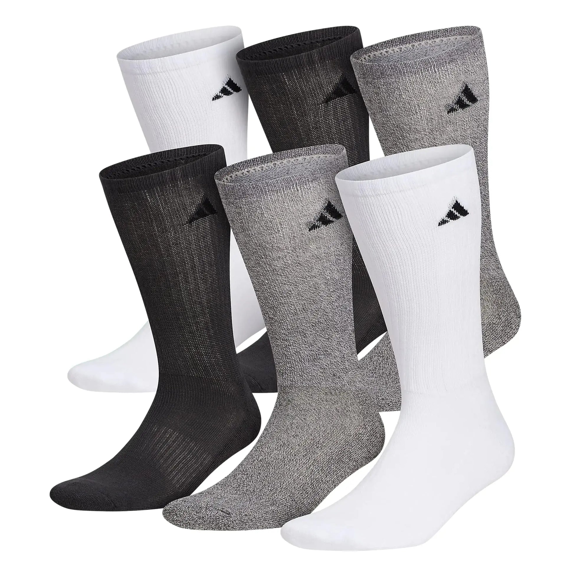 Adidas Men's Athletic Cushioned Crew Socks with Arch Compression for a Secure Fit (6-Pair)