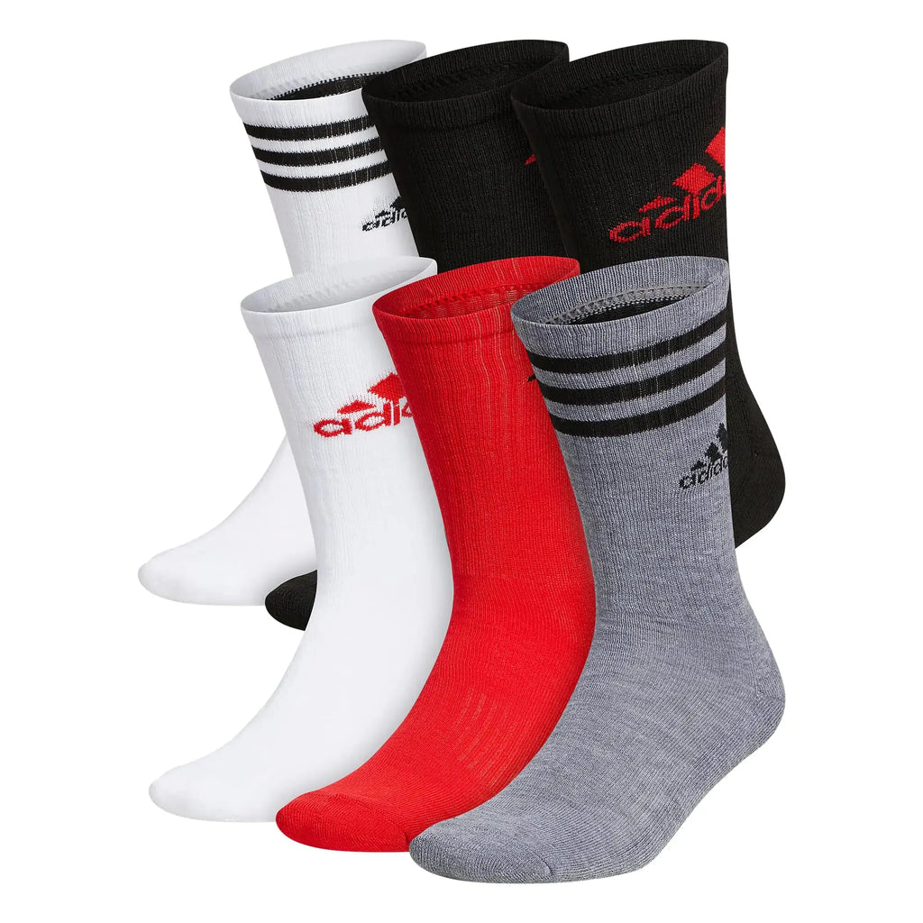 Adidas Men's Athletic Cushioned Crew Socks with Arch Compression for a Secure Fit (6-Pair)