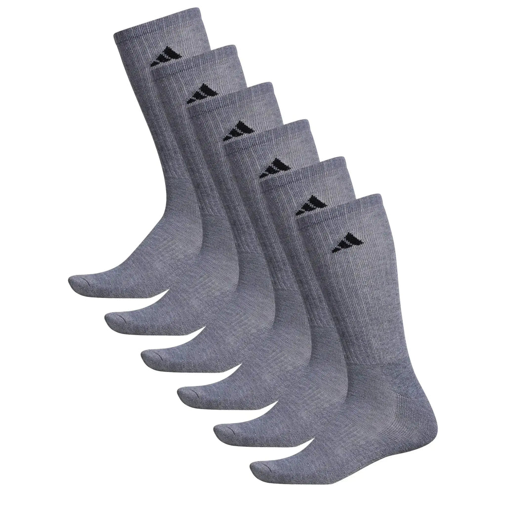 Adidas Men's Athletic Cushioned Crew Socks with Arch Compression for a Secure Fit (6-Pair)