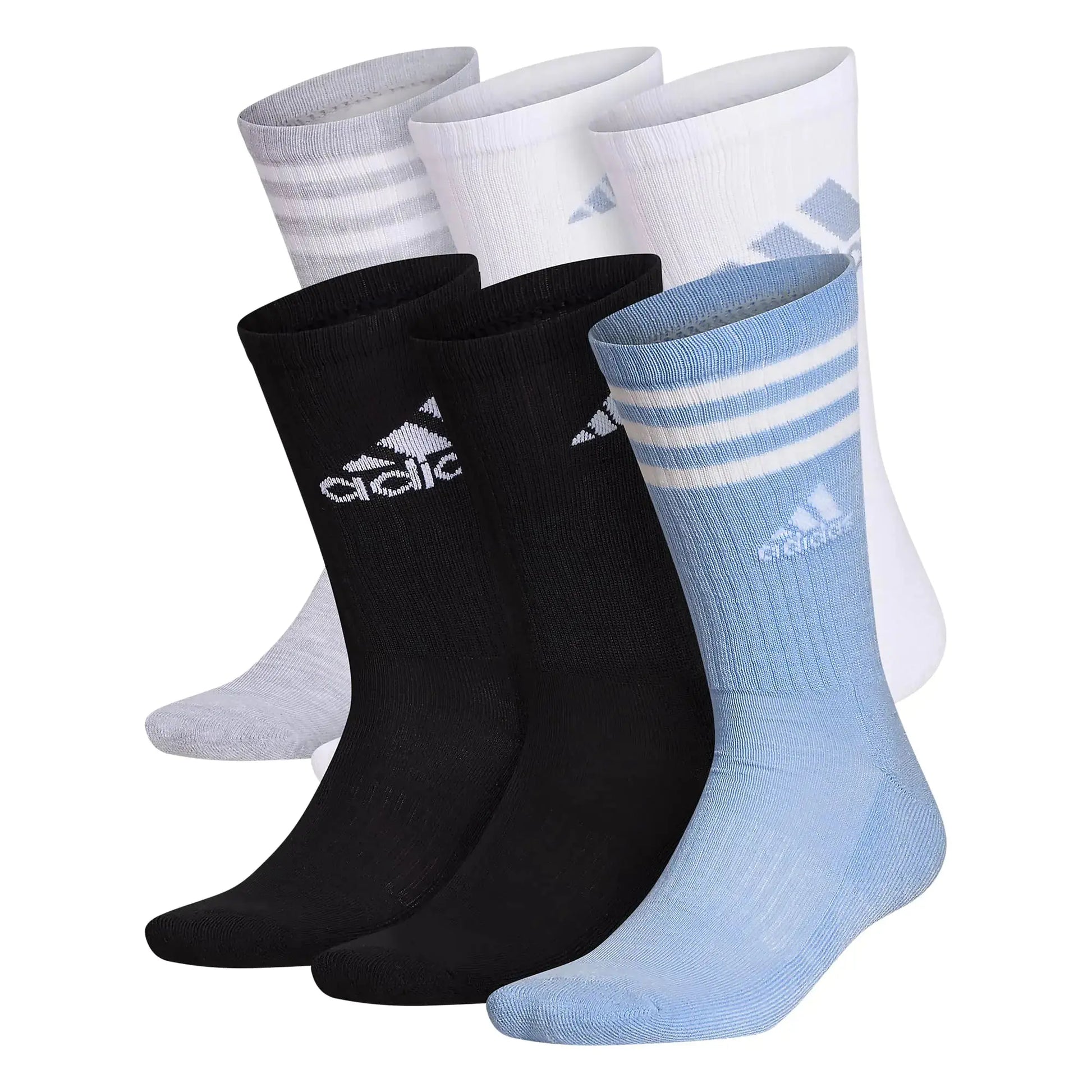 Adidas Men's Athletic Cushioned Crew Socks with Arch Compression for a Secure Fit (6-Pair)