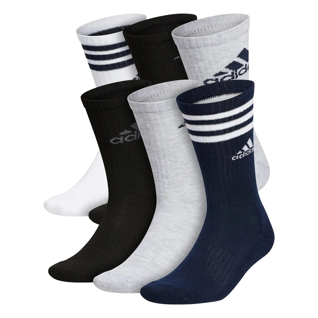 Adidas Men's Athletic Cushioned Crew Socks with Arch Compression for a Secure Fit (6-Pair)