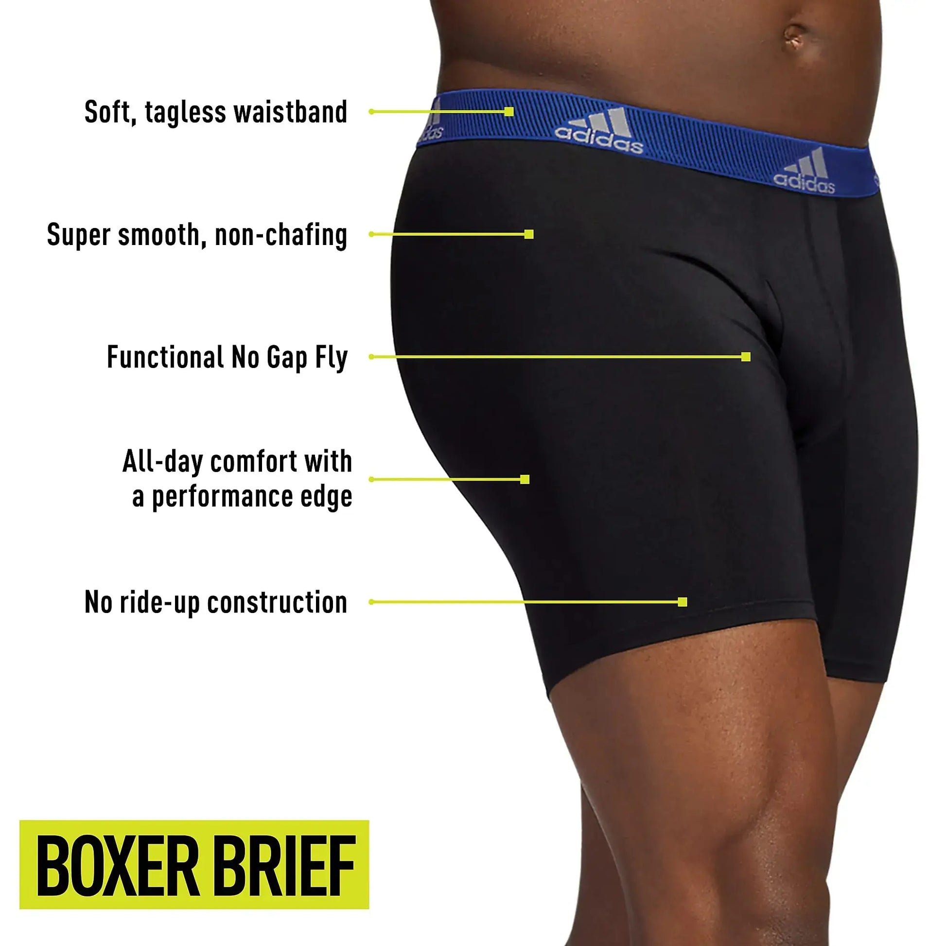 Adidas Men's Athletic Fit Microfiber Boxer Brief Underwear (3 Pack)