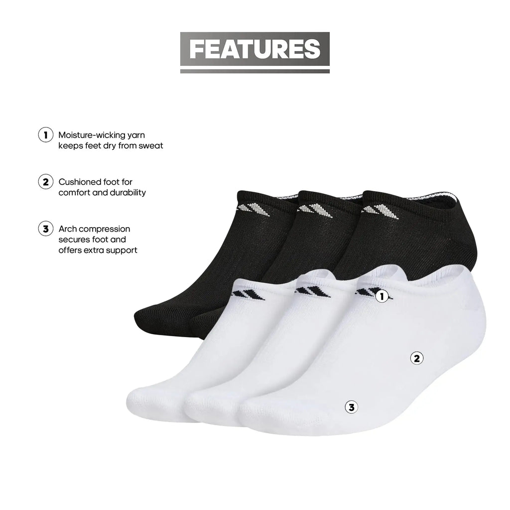 Adidas Women's Athletic Cushioned No Show Socks (6-Pair)