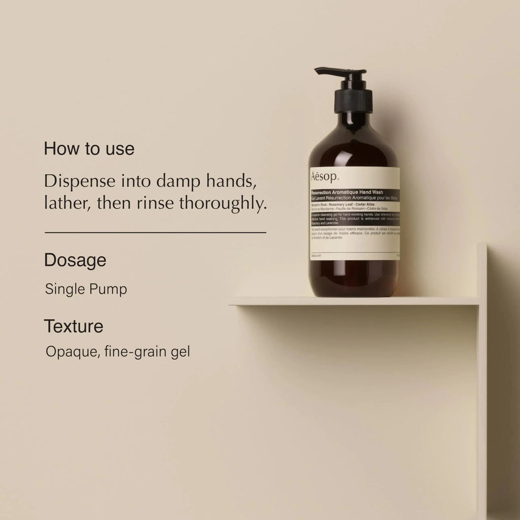 Aesop Resurrection Aromatique Hand Wash | Gentle Cleanser with Orange, Rosemary and Lavender Oils