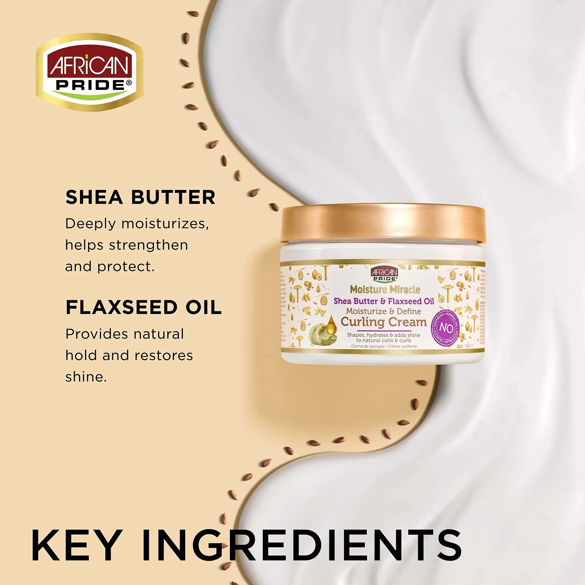African Pride Moisture Miracle Curl Cream - Hydrate & Strengthen 12oz Pack of 1