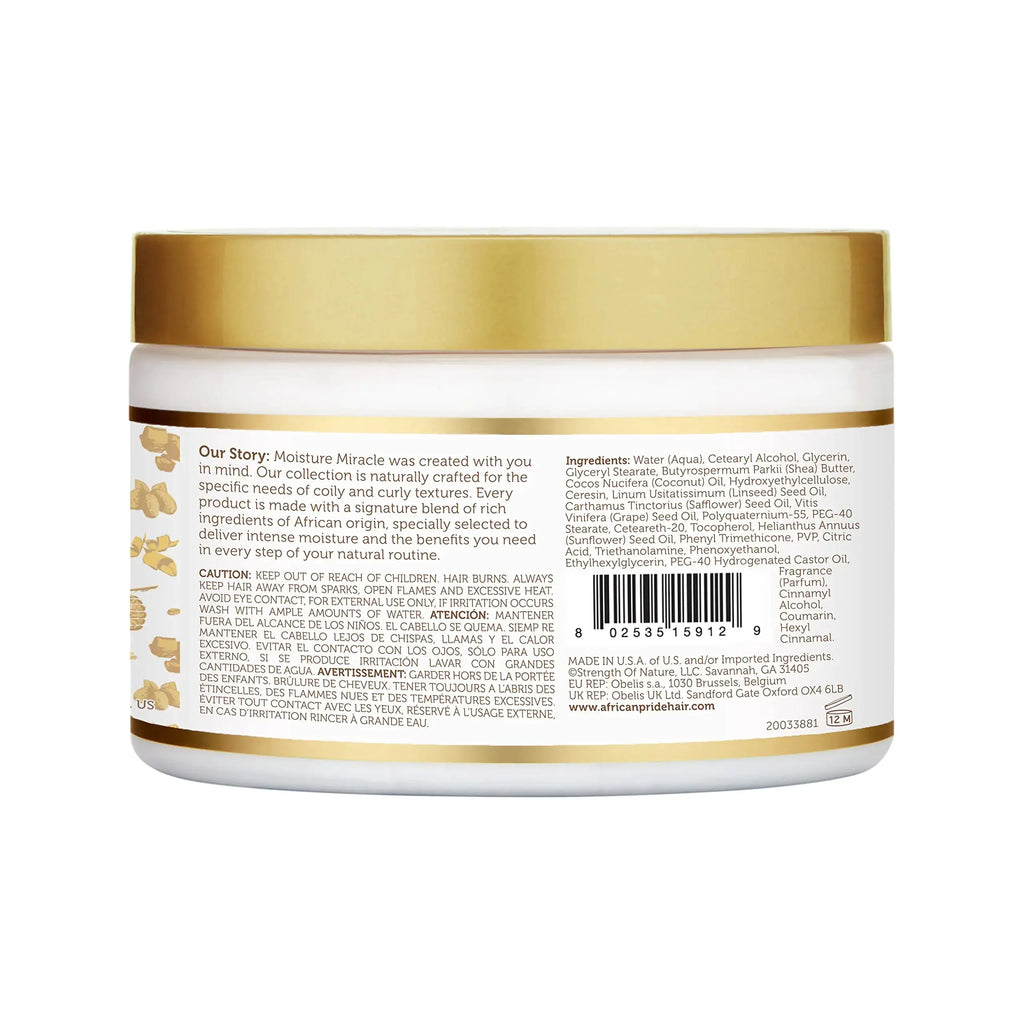 African Pride Moisture Miracle Curl Cream - Hydrate & Strengthen 12oz Pack of 1