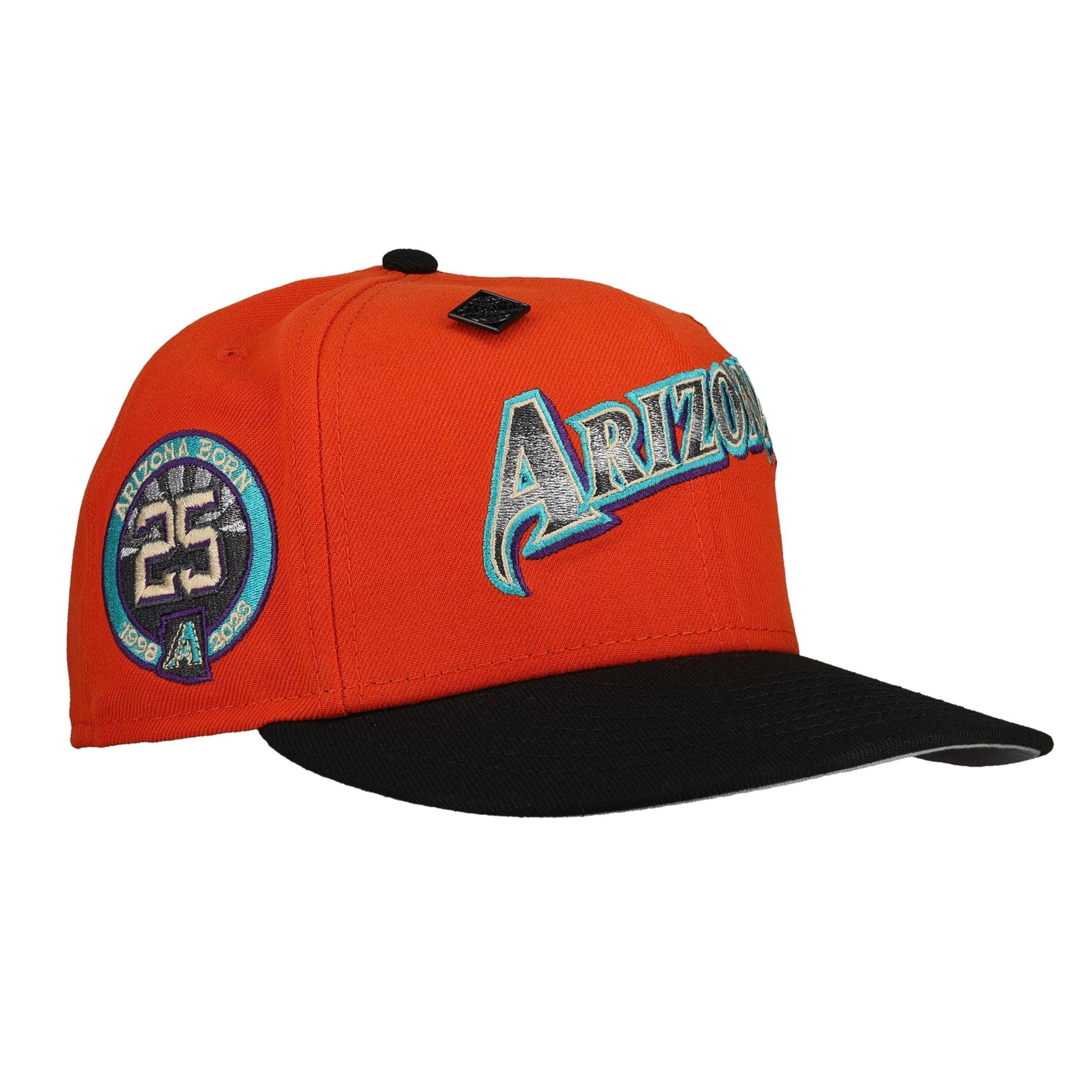 Arizona Diamondbacks 25th Anniversary Orange Gradient Metallic 59Fifty Fitted Hat