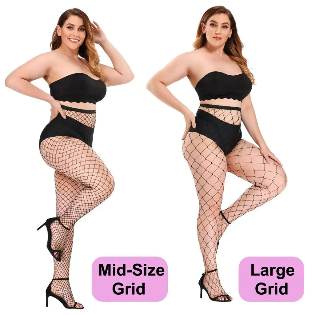 Akiido Sparkle Rhinestone Fishnet Stockings, High Waist Tights for Women, Party Mesh Pantyhose - 2 Pairs