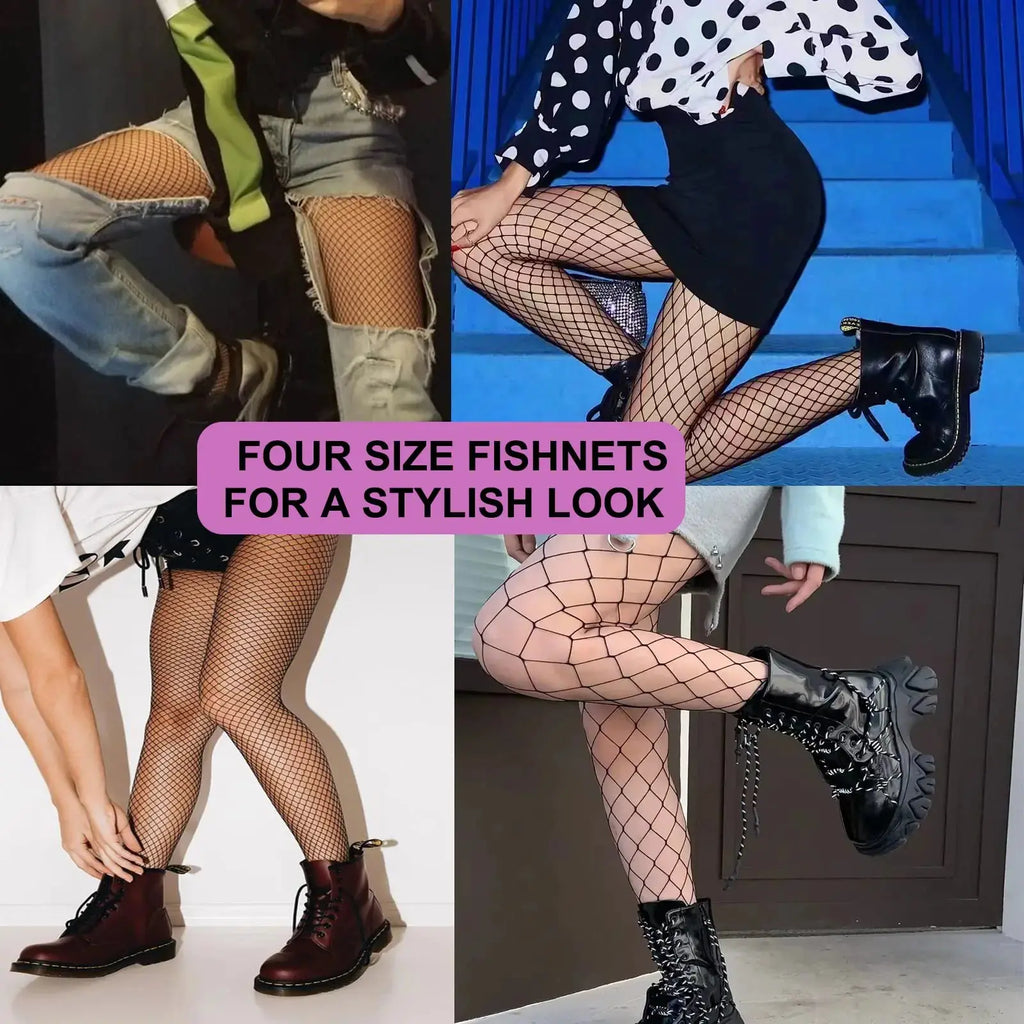 Akiido Sparkle Rhinestone Fishnet Stockings, High Waist Tights for Women, Party Mesh Pantyhose - 2 Pairs